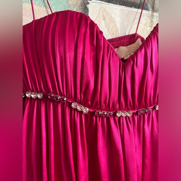 Marc Bouwer Glamiti 100 % Silk Pink Formal Long Dress - Picture 4 of 16
